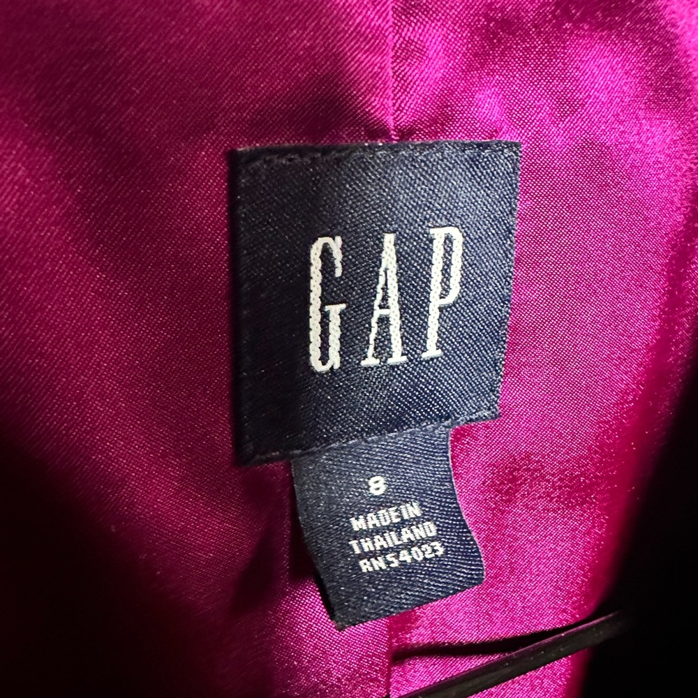 GAP Women's Rich Purple Velvet Velour Buttoned Blazer 8 - Picture 3 of 7